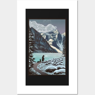 Retro Lake Louise Travel Poster Posters and Art